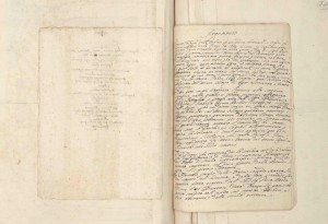 152 2° foglio verso e 3° foglio di manoscritto tra le pagg.104 e 105