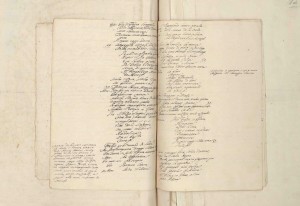 154 4° foglio verso e 5° foglio di manoscritto tra le pagg.104 e 105