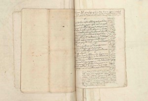 158 8° foglio verso e 9° foglio di manoscritto tra le pagg.104 e 105