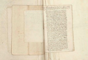 160 10° foglio verso e 11° foglio di manoscritto tra le pagg.104 e 105